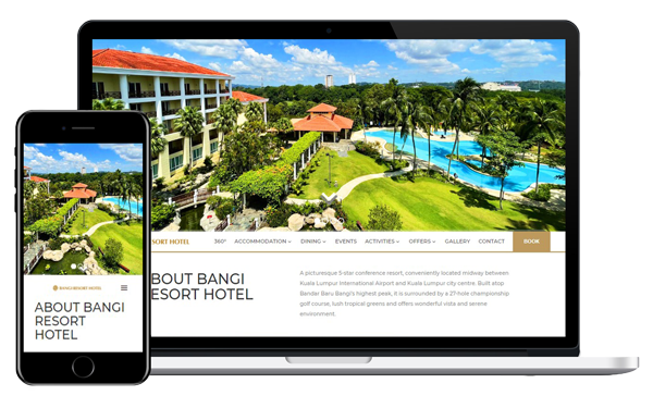 web design bangi resort hotel ioweb