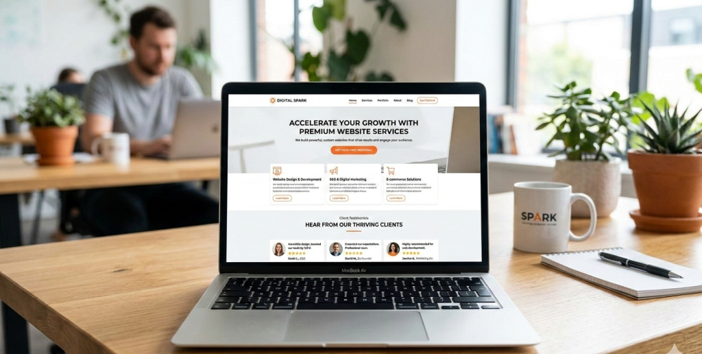 High-converting service page layout example for business website